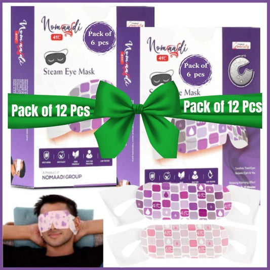 12 Pcs Steam Eye Mask for dry eyes, Dark Circles Relief, Eye Fatigue, Moist Heating SPA Sleeping Eye Patch