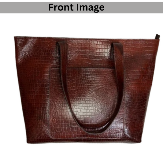 Vienna Wine Leather Tote Bag ( Large )