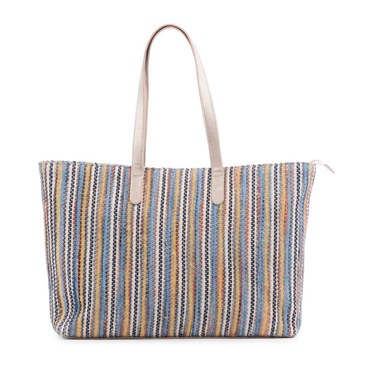 Blue and Golden Stripe Tote Bag