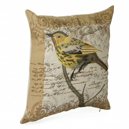 Sparrow Premium Embroidered Cushion Cover 18X18" Throw Pillow in Cotton Fabric Decorative Home Decor FREE SHIPPING