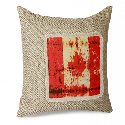 Vintage Canadian Flag Decorative Cushion Cover