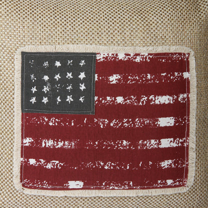 Vintage American Flag Cotton Cushion Cover