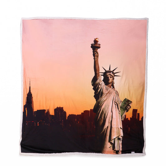 Statue of Liberty Sherpa Kid's Blanket 60x70 inches