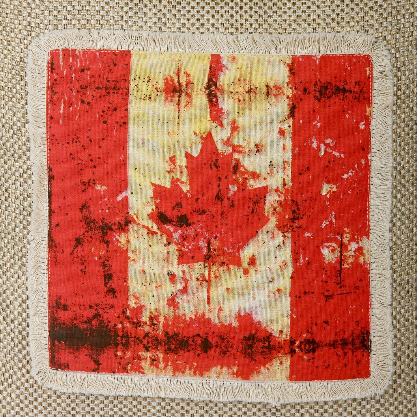 Vintage Canadian Flag Decorative Cushion Cover