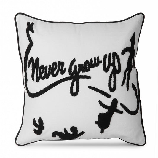 Funny Quotes Embroidered Cushion - Never Grow Up